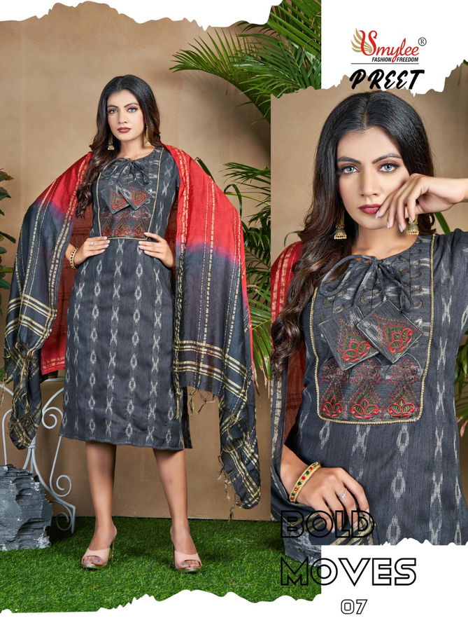 Rung Preet Fancy Regular Wear Heavy Rayon Kurti With Dupatta Collection